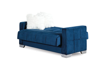 Montreal 3 Seater Sofa Bed Blue Fabric