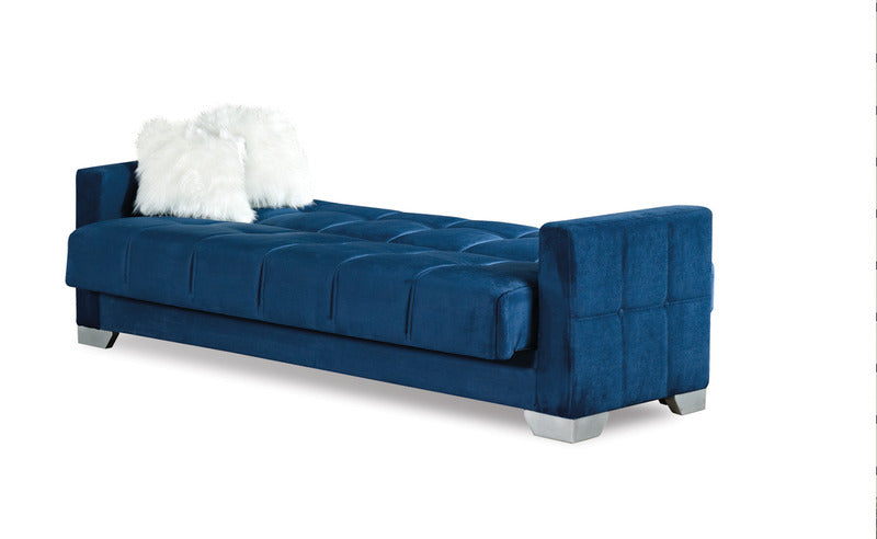 Montreal 2 Seater Sofa Bed Blue Fabric