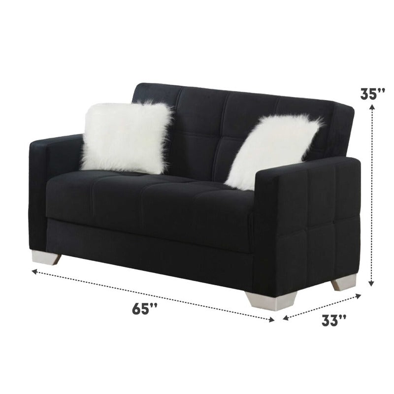 Ontario 3 Seater Sofa Bed Velvet Fabric