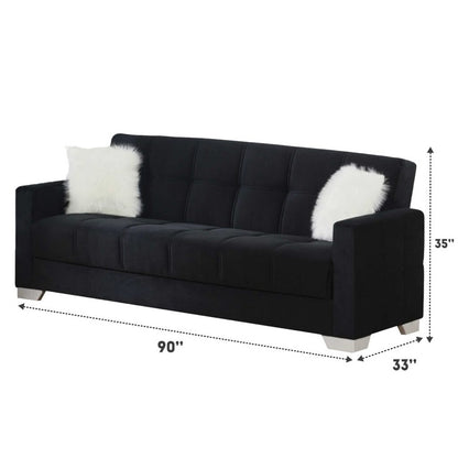 Ontario 2 Seater Sofa Bed Velvet Fabric