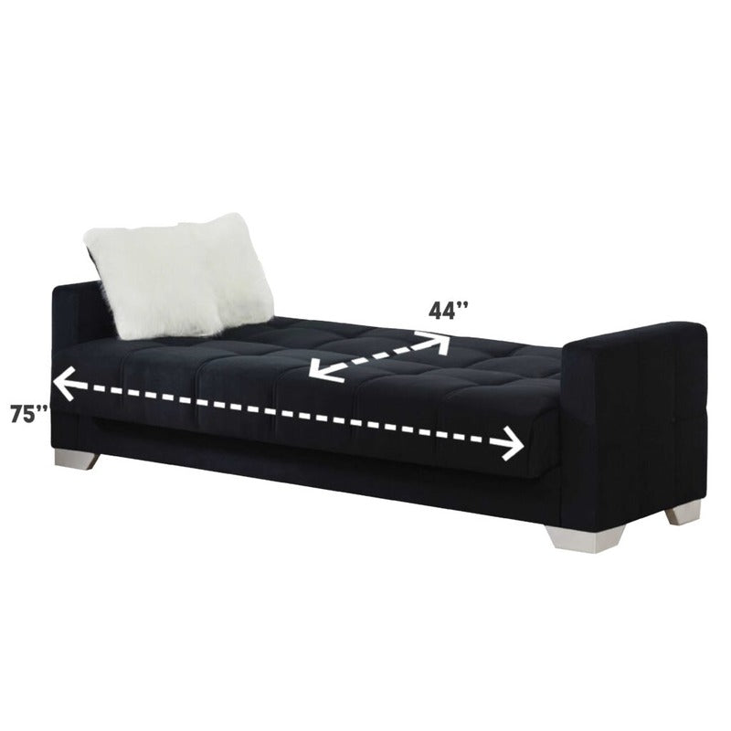 Ontario 2 Seater Sofa Bed Velvet Fabric