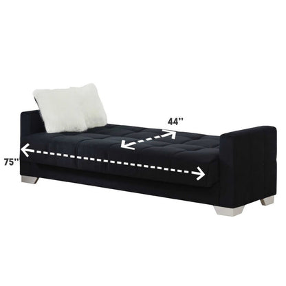 Ontario 3 Seater Sofa Bed Velvet Fabric