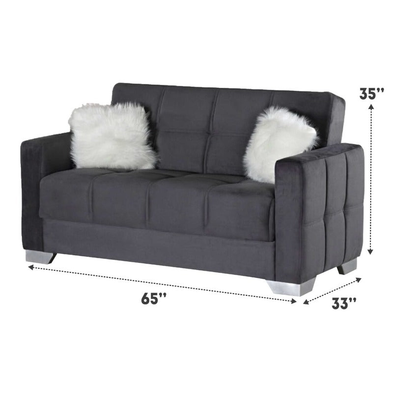 Ottawa 2 Seater Sofa Bed Grey Fabric