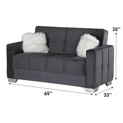 Ottawa 2 Seater Sofa Bed Grey Fabric