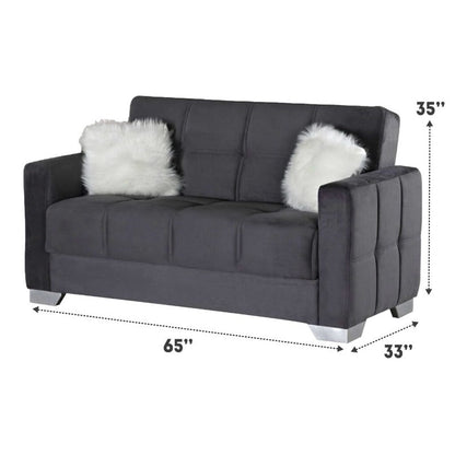 Ottawa 3 Seater Sofa Bed Grey Fabric