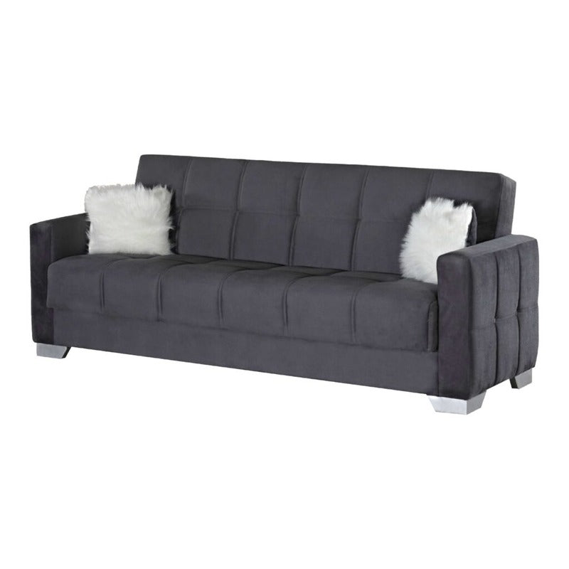 Ottawa 2 Seater Sofa Bed Grey Fabric