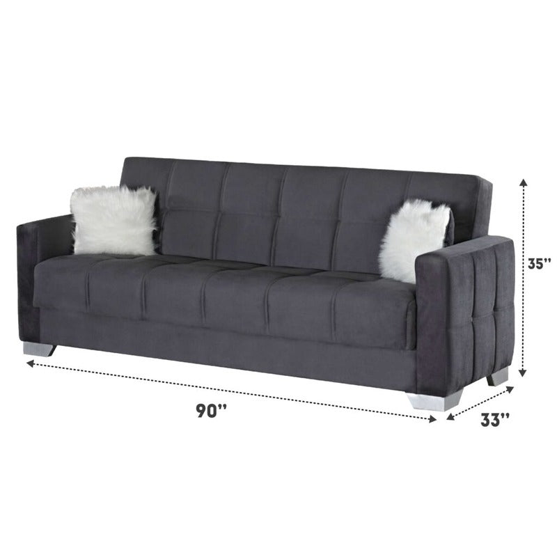 Ottawa 2 Seater Sofa Bed Grey Fabric