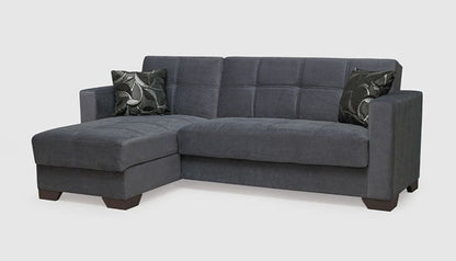 Grey Fabric Corner Sofa Bed - Sofa & Living