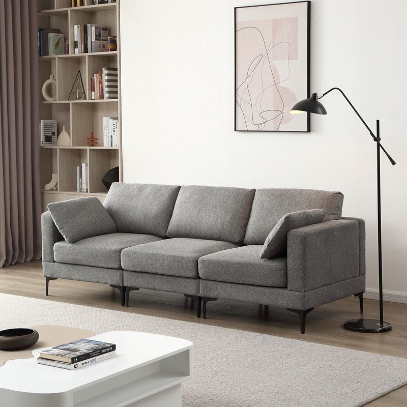 ANEK 3 Seater Fabric Sofa - Sofa & Living