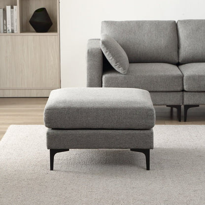 ANEK 3 Seater Fabric Sofa with Ottoman - Sofa & Living