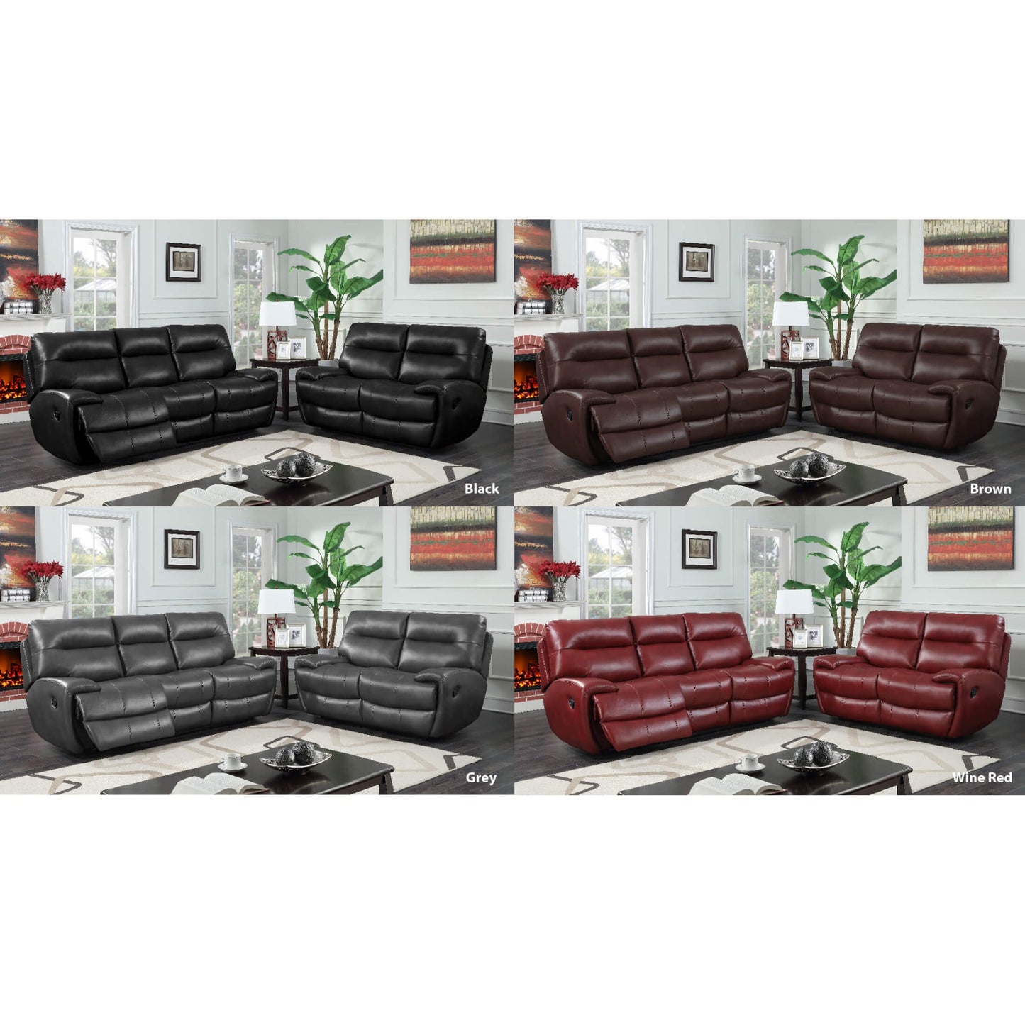 Bailey Leather 2 Seater Recliner Sofa - Sofa & Living