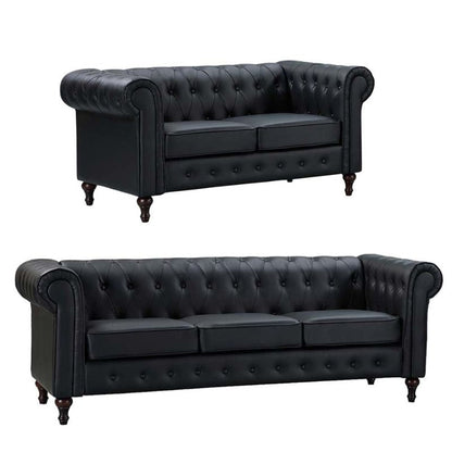 Berkeley Chesterfield 2 Seater Bonded Leather Sofa - Sofa & Living