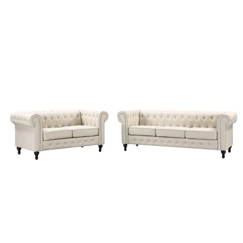 Berkeley Chesterfield 2 Seater Bonded Leather Sofa - Sofa & Living