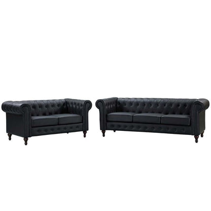 Berkeley Chesterfield 2 Seater Bonded Leather Sofa - Sofa & Living