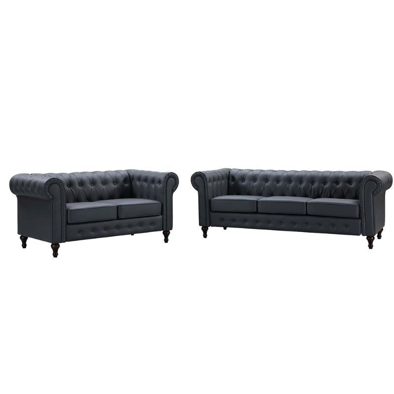 Berkeley Chesterfield 2 Seater Bonded Leather Sofa - Sofa & Living