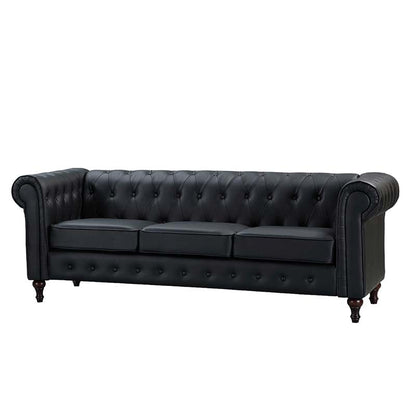 Berkeley Chesterfield 3 Seater Bonded Leather Sofa - Sofa & Living