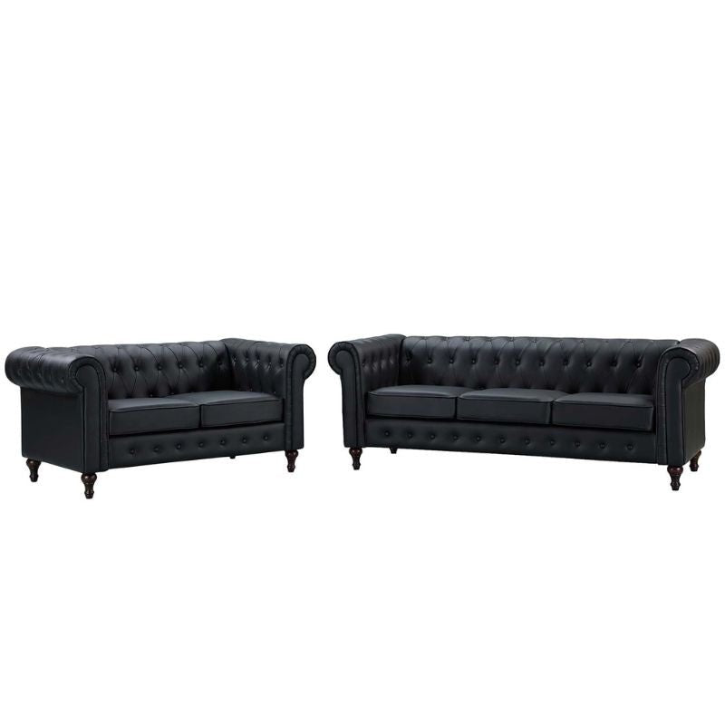 Berkeley Chesterfield 3 Seater Bonded Leather Sofa - Sofa & Living