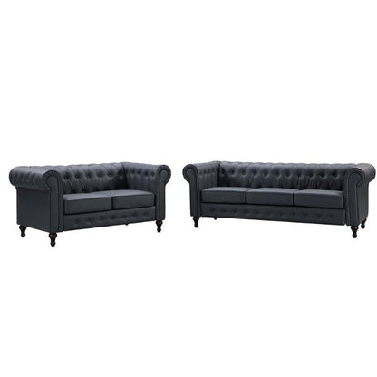 Berkeley Chesterfield 3 Seater Bonded Leather Sofa - Sofa & Living