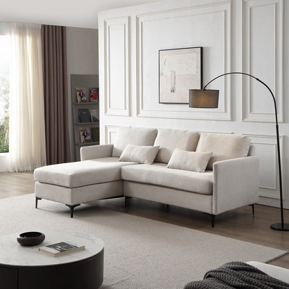 Boissiere Modular Beige 2 Seat Sofa with 1 Ottoman - Sofa & Living