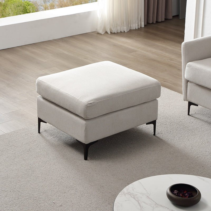 Boissiere Modular Beige 2 Seat Sofa with 1 Ottoman - Sofa & Living