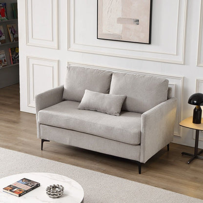 Boissiere Modular Grey 3 Seater Sofa with 1 Ottoman - Sofa & Living