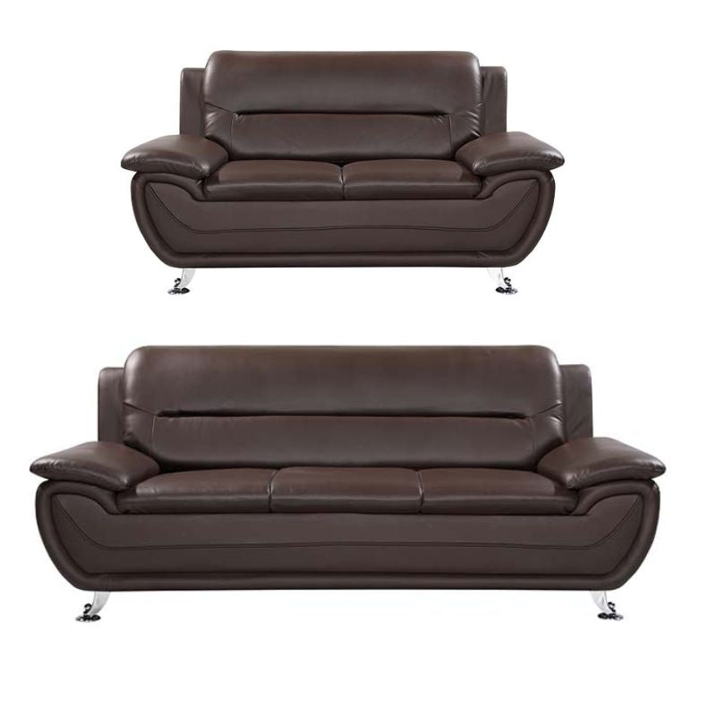 Crafton 3+2 Seater Leather Sofa Set Suite - Sofa & Living