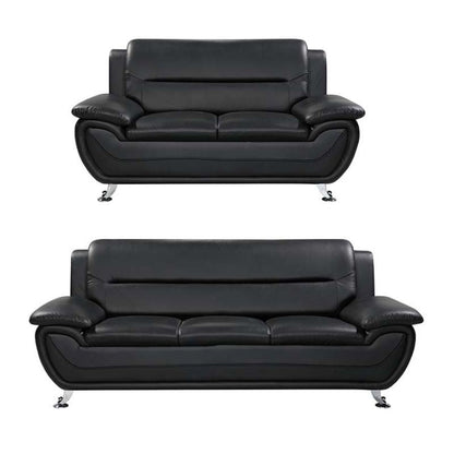 Crafton 3+2 Seater Leather Sofa Set Suite - Sofa & Living