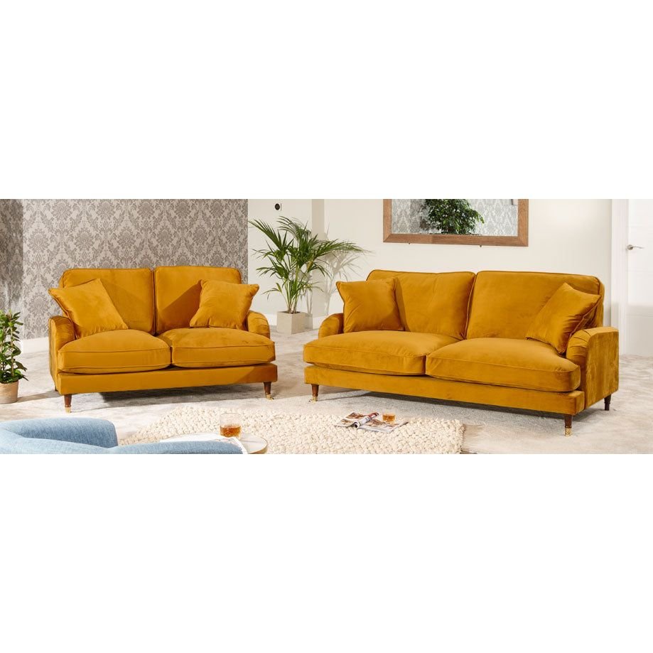 Elodie 2 Seater Velvet Fabric Sofa - Sofa & Living