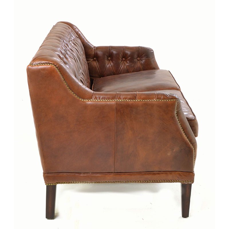 Fiona Chesterfield Leather 3 Seater Sofa - Sofa & Living