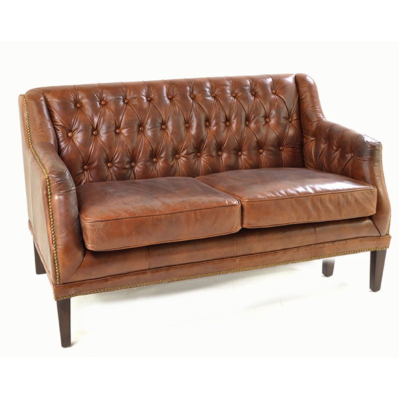 Fiona Chesterfield Leather 3 Seater Sofa - Sofa & Living