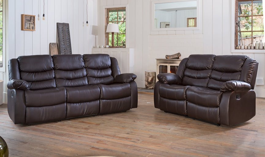 Hamstead 2 Seater Leather Motion Recliner - Sofa & Living