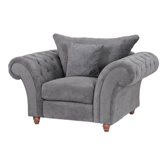 Huntley Fabric 1 Seater Grey Sofa - Sofa & Living