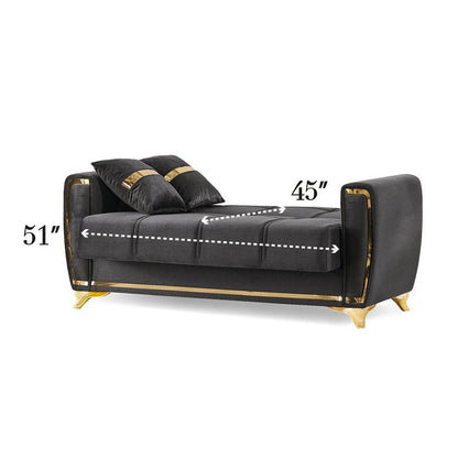 Kayseri 2 Seater Sofa Bed Velvet Fabric - Sofa & Living