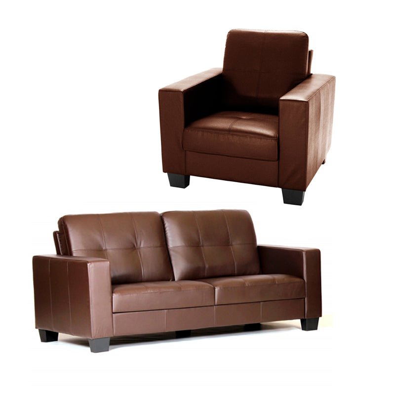 Lena Bonded Leather 1 Seater Sofa - Sofa & Living