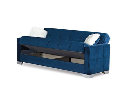 Montreal 2 Seater Sofa Bed Blue Fabric - Sofa & Living