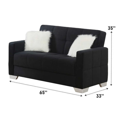 Ontario 2 Seater Sofa Bed Velvet Fabric - Sofa & Living