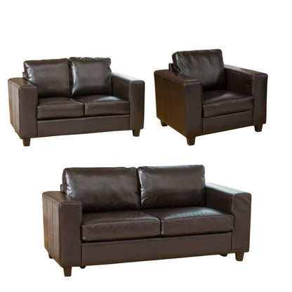 Woodlock Leather 3+2+1 Sofa Set Suite